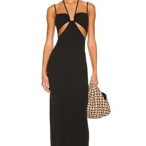 L*Space Black Strappy Cut-Out Midi Dress